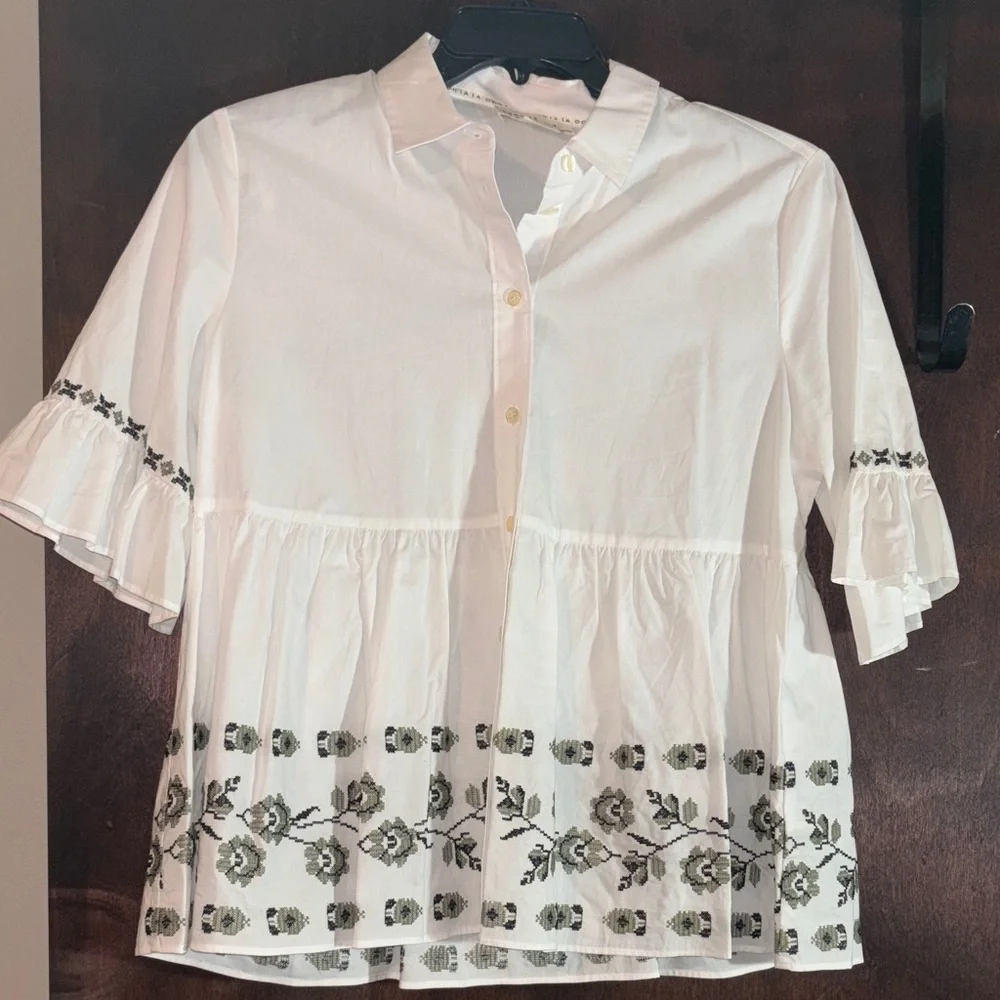 Kate Spade Broom Street Embroidered Blouse